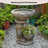 Bird Baths for Outdoor - 27.6" Tall Pedestal Birdbath with Planter, Durable Resin, Rustic Stacked Stone Bird Bath for Outside, Garden, Patio, Lawn, Backyard