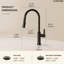 Robinet de cuisine escamotable avec robinet d'évier à poignée simple et double fonction avec bec pivotant-120793562
