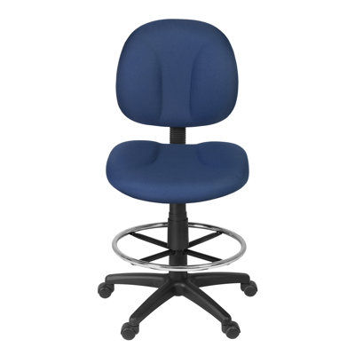 Regency Comfort Series Swivel Fabric Computer Task Chair with Drafting Kit -Navy Blue
