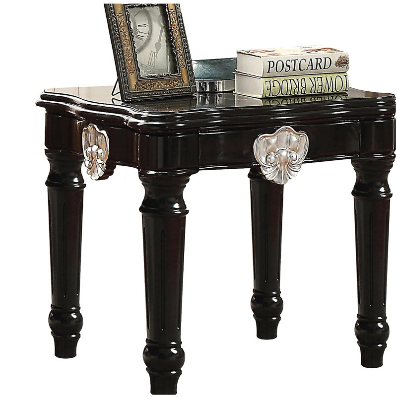 Table d'appoint à pieds rotatifs noirs