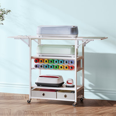 23.6'' x 14.2'' Foldable Craft Table with Wheels