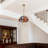 3-Light Stained Glass Pendant Light Flwoer Shade