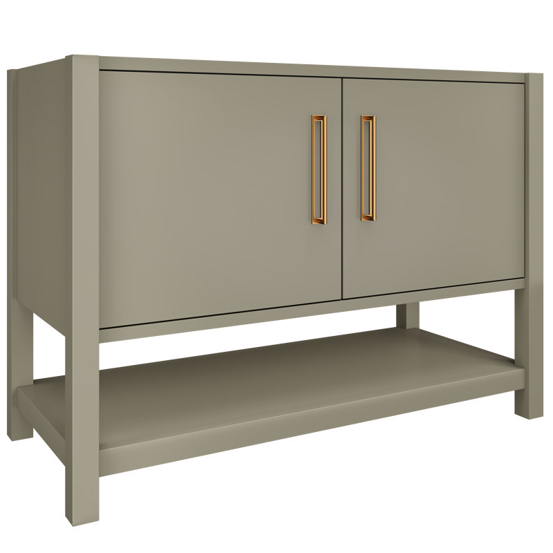 Kiawah Single Bath Vanity, French Olive, Satin Gold, 48"