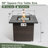 Propane Gas Fire Pit Table With 50000 BTU, Square Design, Tile Top, And Wicker Base For Outdoor Patio And Garden