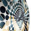 Horloge murale à motif chevron bleu et doré-101236286