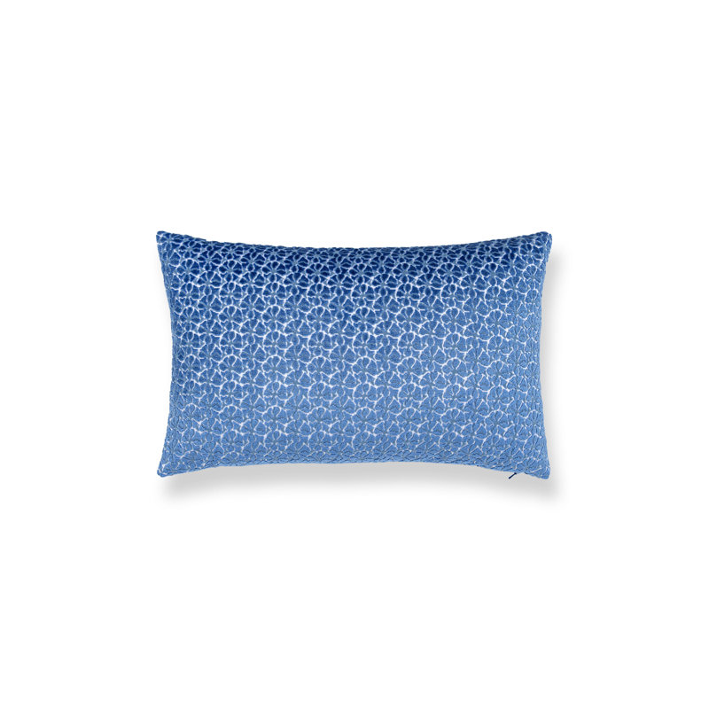 OREILLER PETEL VELVET, Bleu royal, Rectangle H 14 po x l 22 po