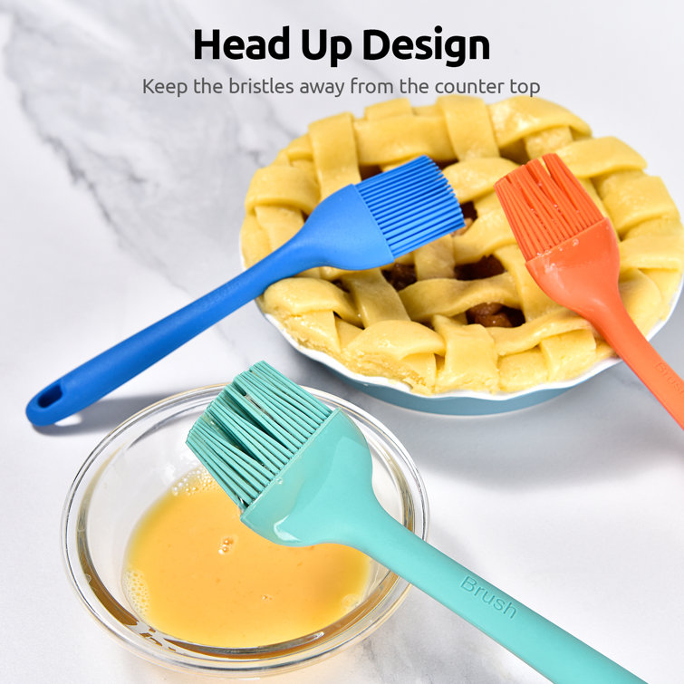 U-Taste 600ºF Heat Resistant Angled Silicone Basting Brushes, Turkey Oil  Sauce Butter Egg Dessert Meat Head-Up Kitchen Food Pastry Brush for BBQ,  Baking, Cooking, Grilling