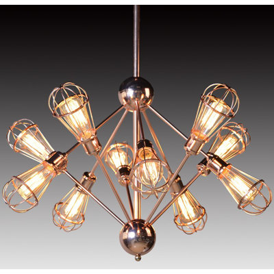 Lustre linéaire moderne 10 lumières spoutnik Kingsview
