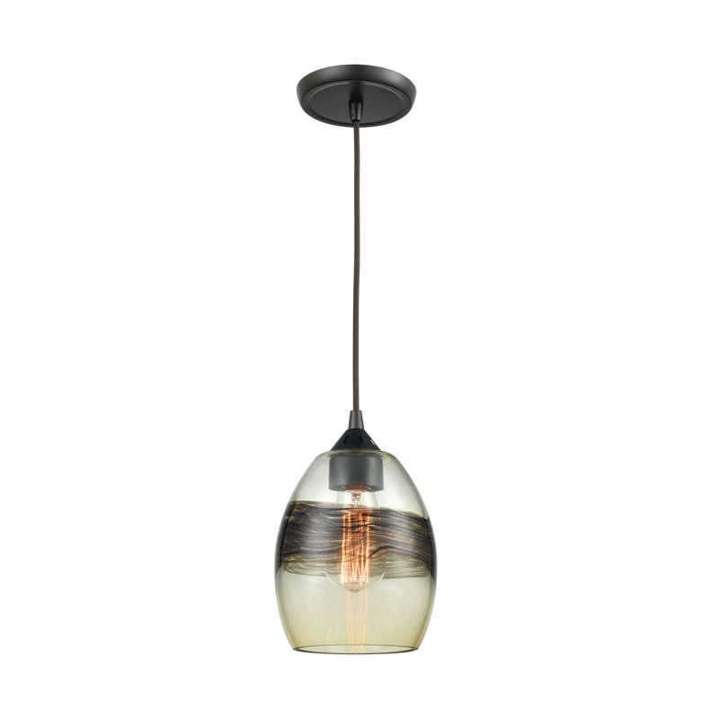 Mini-luminaire suspendu 1 lumière Whisp 6 po - Bronze huilé