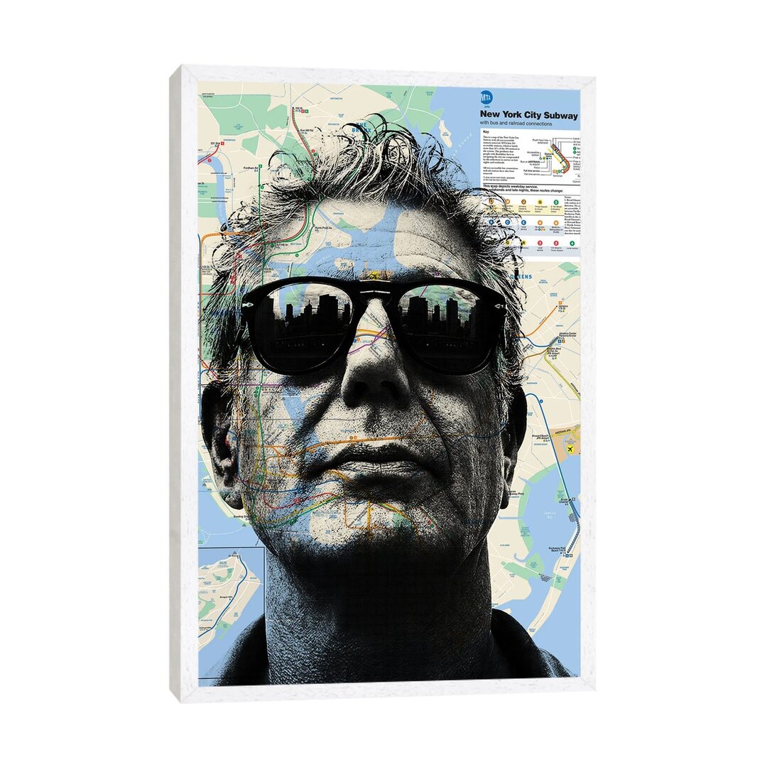 Leinwandbild Anthony Bourdain Map Art