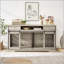 Très grande armoire télé avec cage pour chien et cage avec 2 tiroirs-114490780