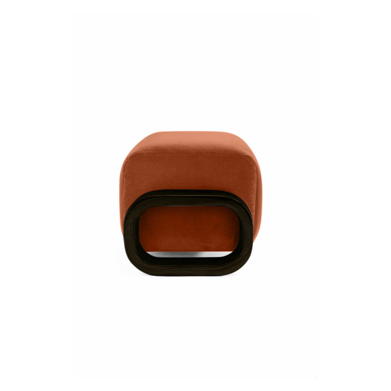 Cayenne Ottoman, Marmalade Velvet
