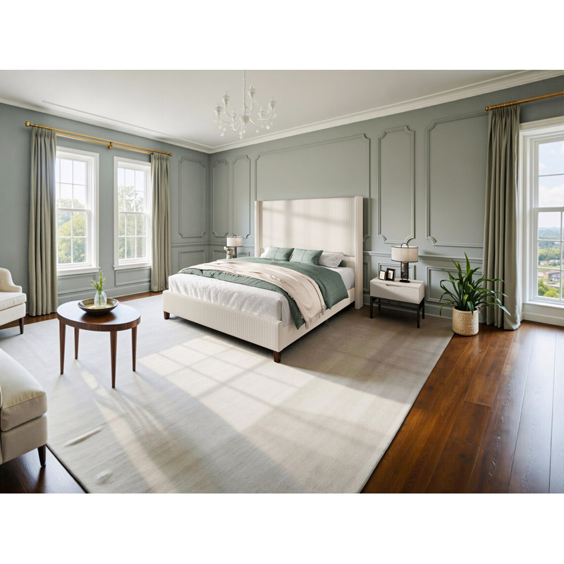 Dunwoody Upholstered Wingback Platform Bed