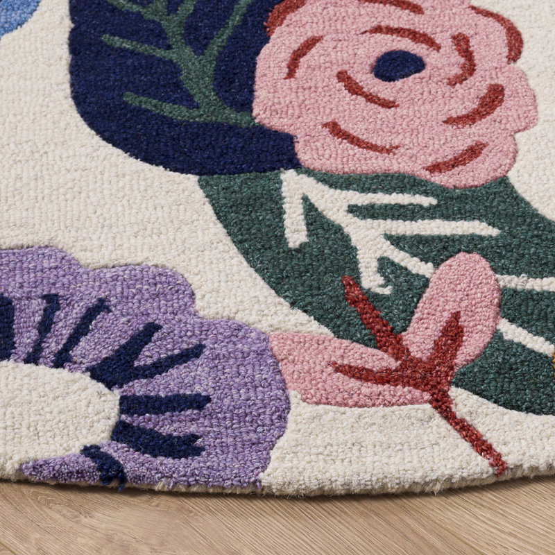 Jardin 764 Hand Tufted 80% Wool; 20% Cotton Floral Rug, Round 6'