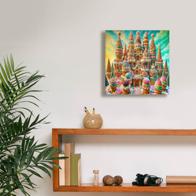  «Ice Cream Castle» par Rey Klimt, art mural sur toile, 12 po x 12 po