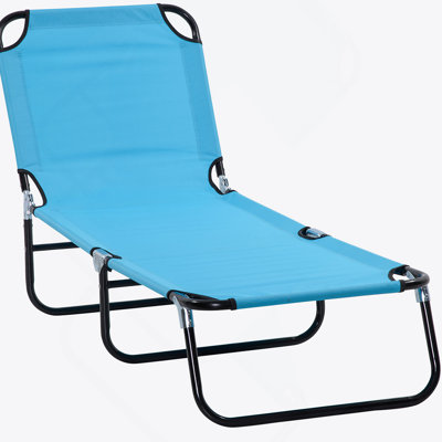 Outsunny Folding Chaise Lounge Pool Chairs, 5-Level Reclining Back For Ultimate Comfort And Versatility, Ideal For Beach, Yard, And Patio