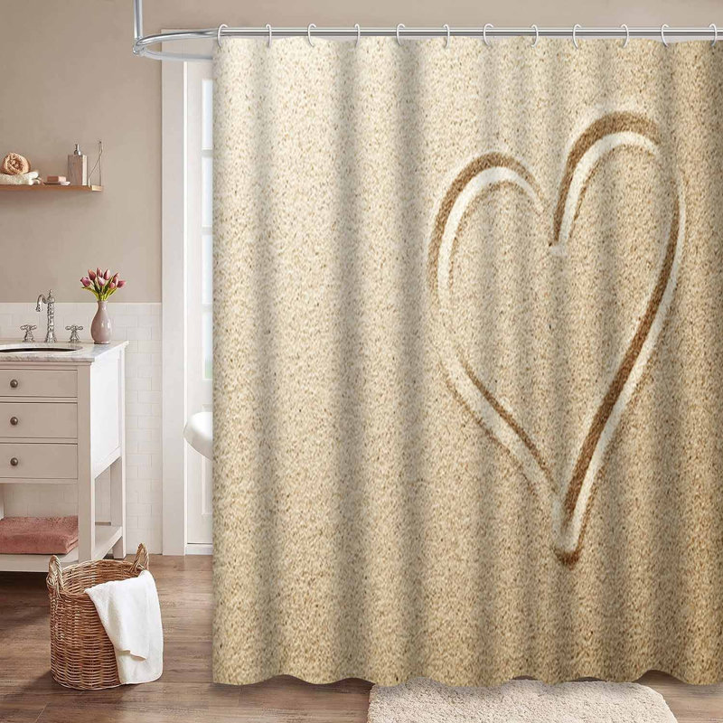 Rideau de douche avec 12 crochets Heart Coast, L 72 po x l 72 po
