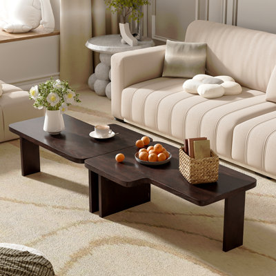 Ensemble de table basse moderne et minimaliste, table basse rectangulaire avec motif d'épissage, table de combinaison multifonctionnelle