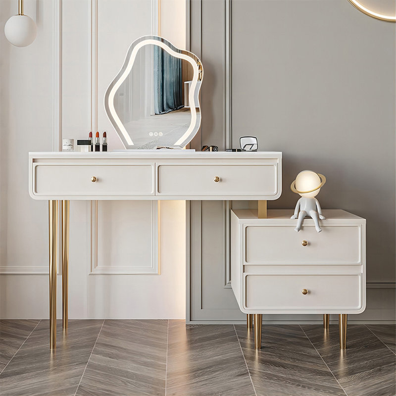 Makeup Vanity with Light mirror,4 drawers