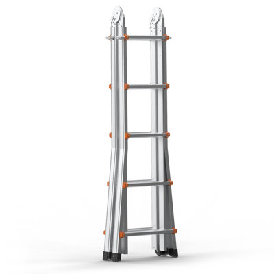 Échelle télescopique à structure A, échelle d'extension en aluminium compacte de 20 pi, échelle de véhicule récréatif pliable portable multi-fonctions, échelle télescopique pour toit d'escalier intérieur pour devoirs, charge de 330 lb