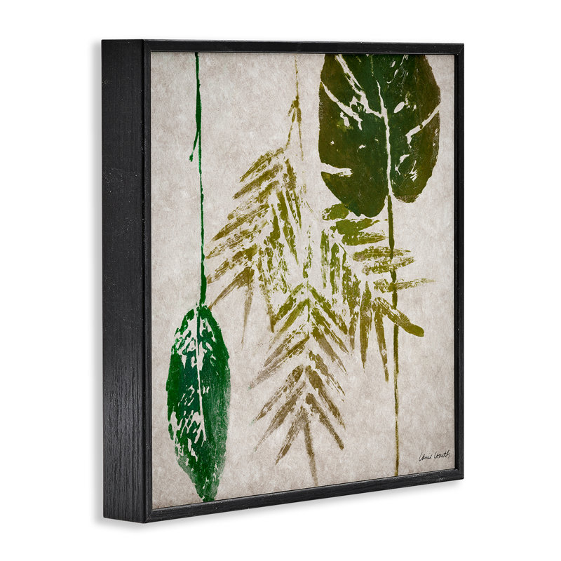 «Botanical Leaf Impressions», art de la giclée encadrée par Lanie Loreth, Giclée encadrée noir minuit, H 17 po x l 17 po