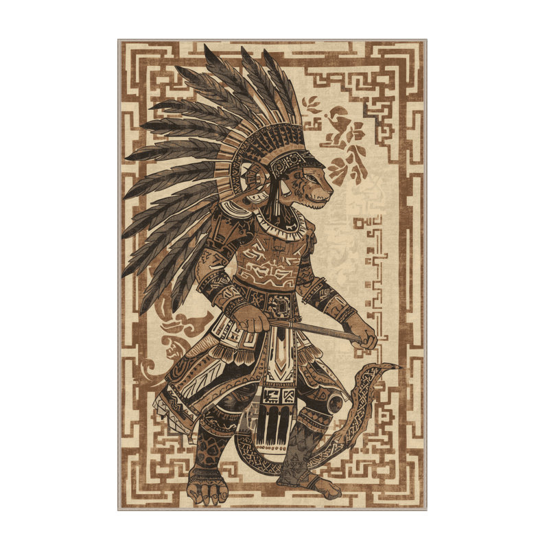 Tapis oriental doux brun moelleux - histoire et civilisation, 6 X 9