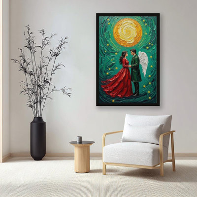 Canvas Wall Art Wedding Gift, The Lovers Tarot Card Print-1 Vintage Poster Print Home Decor
