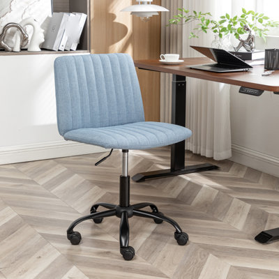 Fauteuil de bureau pivotant bleu - hauteur réglable pour répondre à vos besoins, tissu doux, base en métal robuste, rembourrage en mousse épaisse, housse en tissu respirant ajustable 5 360
