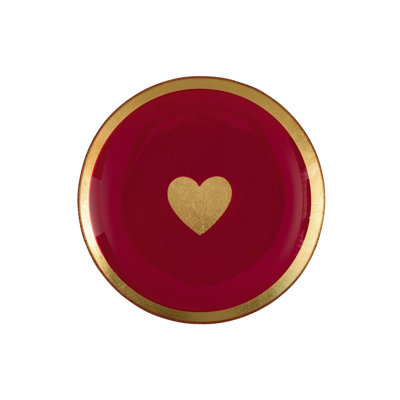 Gift Company Love Plates Heart M Round Decorative Plate, Glass Bowl, 13cm