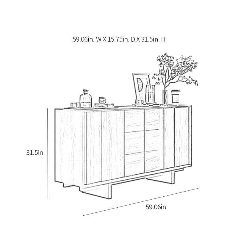Buffet Retro Minimalist, Brun sableux