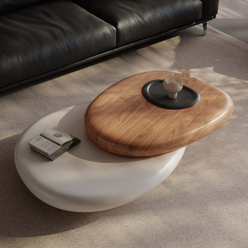 Table basse à profil bas Alyson Organic Pebble