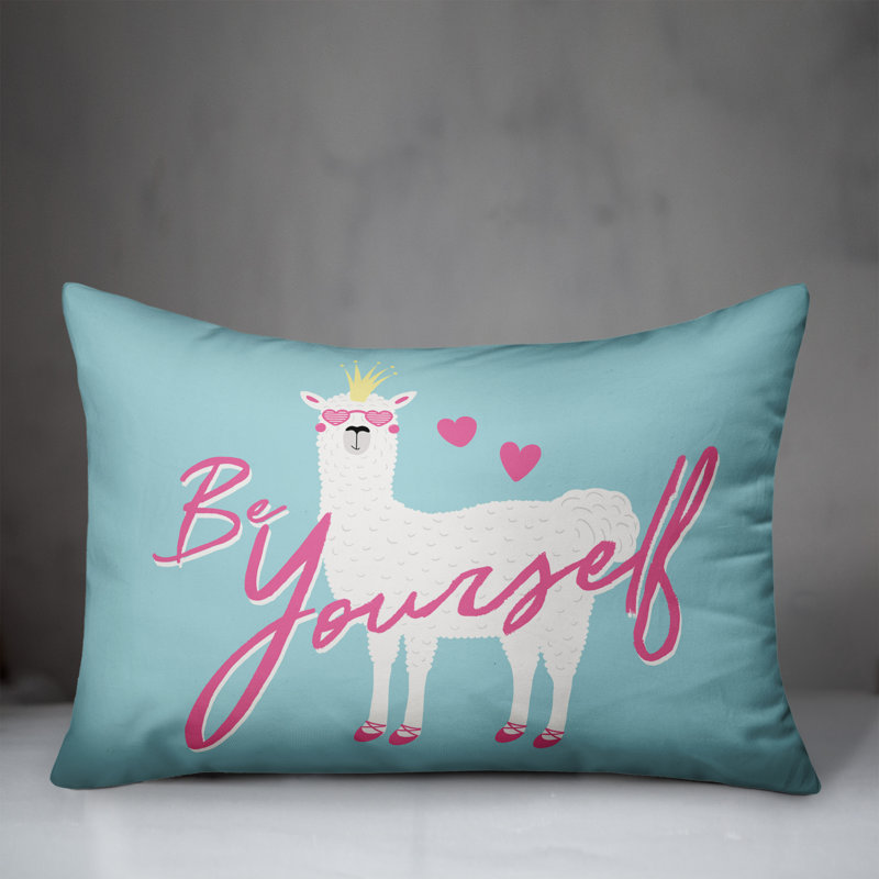 Housse de coussin rectangulaire Be yourself llama