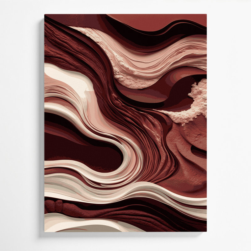 «Abstract Landscape 15», art mural sur toile rouge, H 14 po x l 11 po