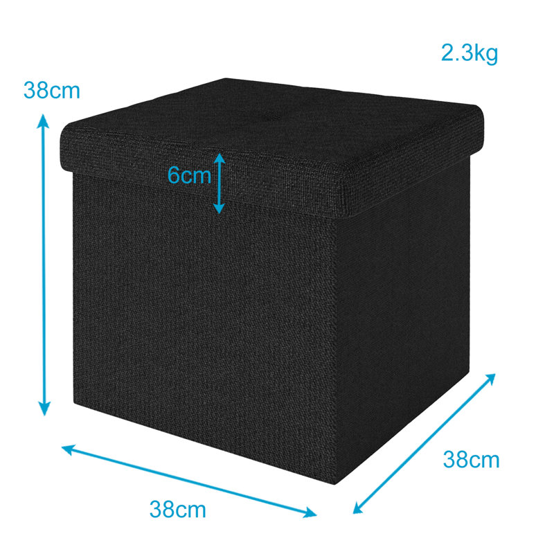 Ronta Ottoman, Black, 38" H x 38" W x 38" D
