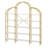 74.8 Inch 5 Tiers Office Bookcase Bookshelf, Display Shelf With Round Top, X Bar