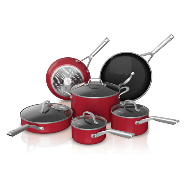 Ninja Foodi NeverStick Essential 9-Piece Cookware Set - Red