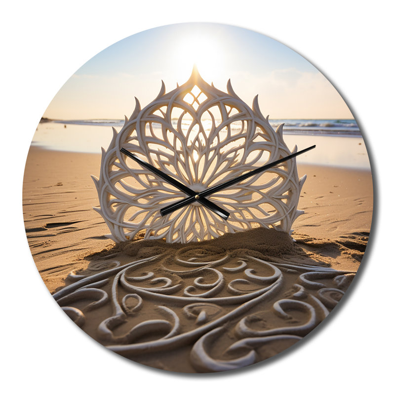 Horloge murale Majestic Mandala On The Beach I, Petit