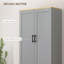 Armoire de rangement 67 po avec tablettes, gris vieilli
