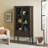 Aleric Modern Fluted Glass Bookshelf Cabinet-1623066701