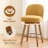 26" Mid-Century Modern Counter Height Bar Stools, 360° Swivel Fabric Upholstered Barstools with Solid Wood Legs, Island Chairs with Backrest, Yellow-1355596000