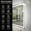 Miroir de salle de bain / de meuble-lavabo à DEL en verre trempé anti-buée certifié UL - Basics by Wayfair ™-15703603