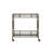 Mirrored Top Serving Cart With Antique Gold Frame And Open Storage Area In Compartment