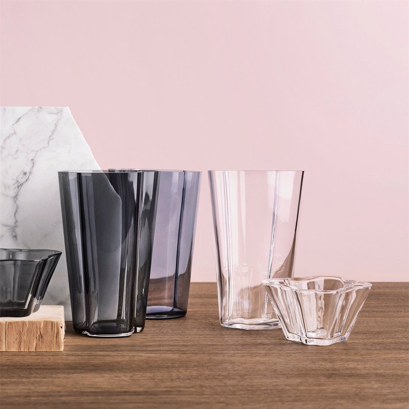 Aalto Inspired 8.66" Wavy Glass Bouquet Vase