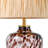 15’’ Handcrafted Leopard-Print Glass Table Lamp with Natural Raffia Shade