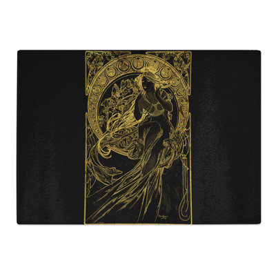 Golden Lady by Alphonse Mucha Chopping Board