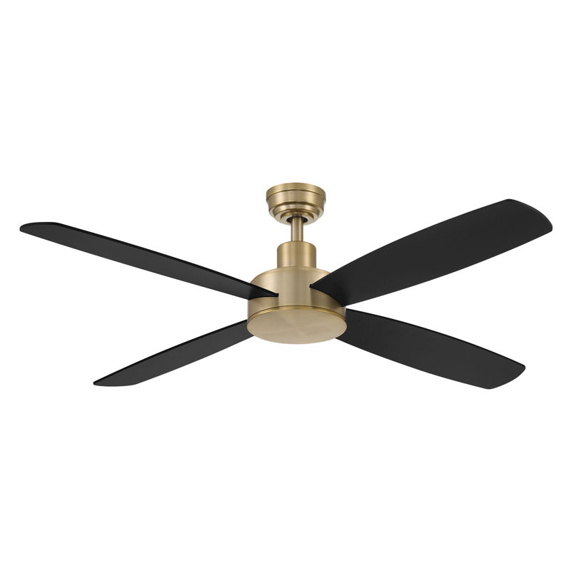 Ceiling Fan with LED Lights, Brushed Brass/Black