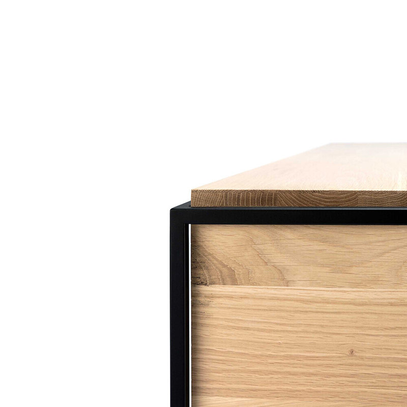 Monolit 1 - Drawer Nightstand, Black/Natural