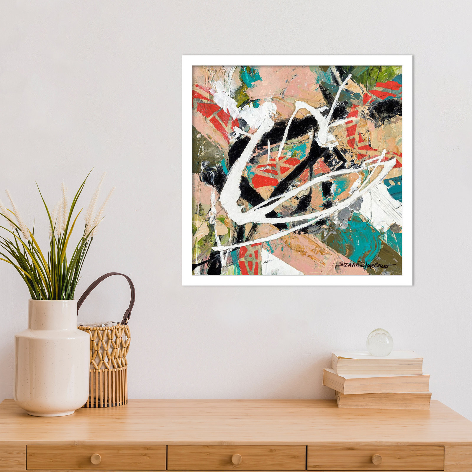 Sutter "Stacked" Print by Suzanne McCourt, 17" H x 17" W, White