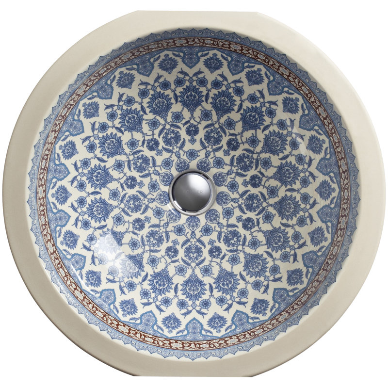 Vitreous China Circular Undermount Bathroom Sink