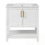 Meuble-lavabo de salle de bain avec lavabo, étagère de rangement ouverte et porte-444745909